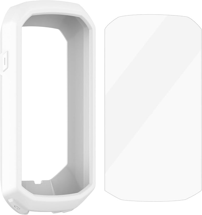 غطاء سيليكون أبيض واقي وغطاء شاشة لجهاز كمبيوتر الدراجات GPS Garmin Edge 1050 - Image 1